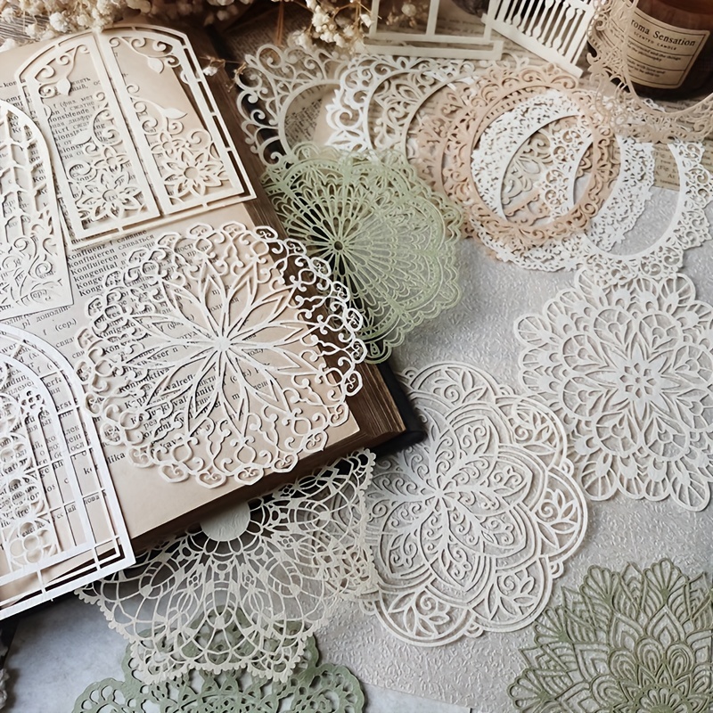 Ink Blotter Paper - 10st Vintage Kant Hol Materiaal Papier