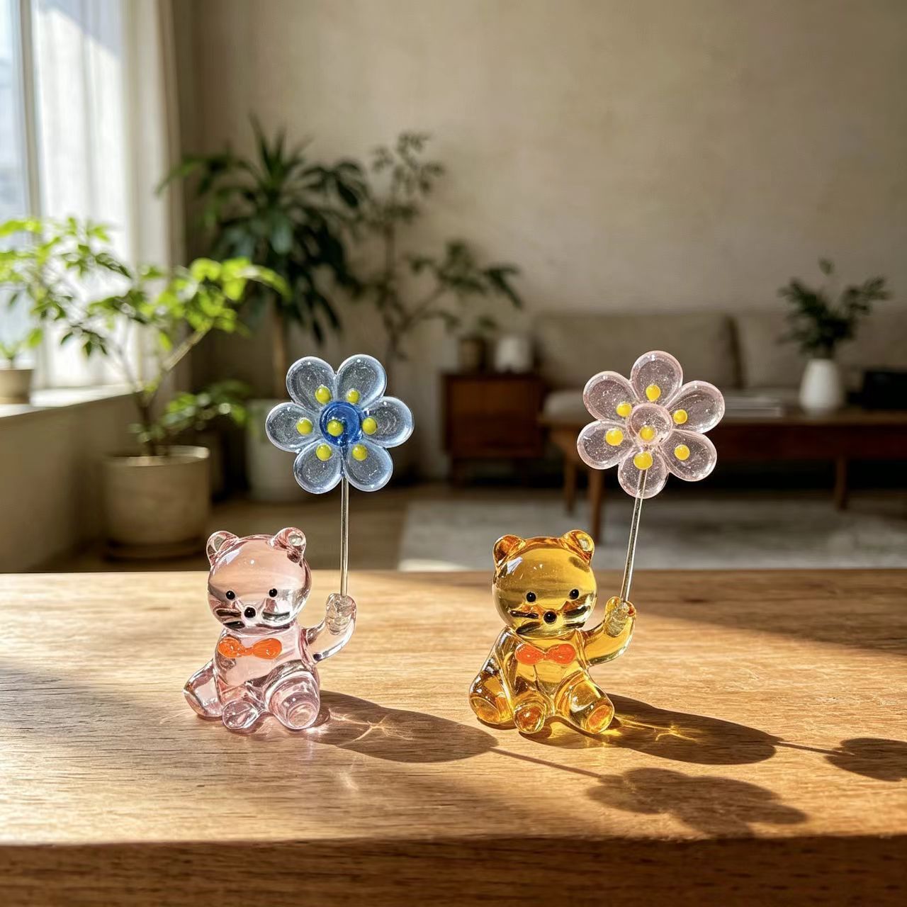 Paper Weight Crystal - Glazen kitten-papiergewicht in Japanse stijl met