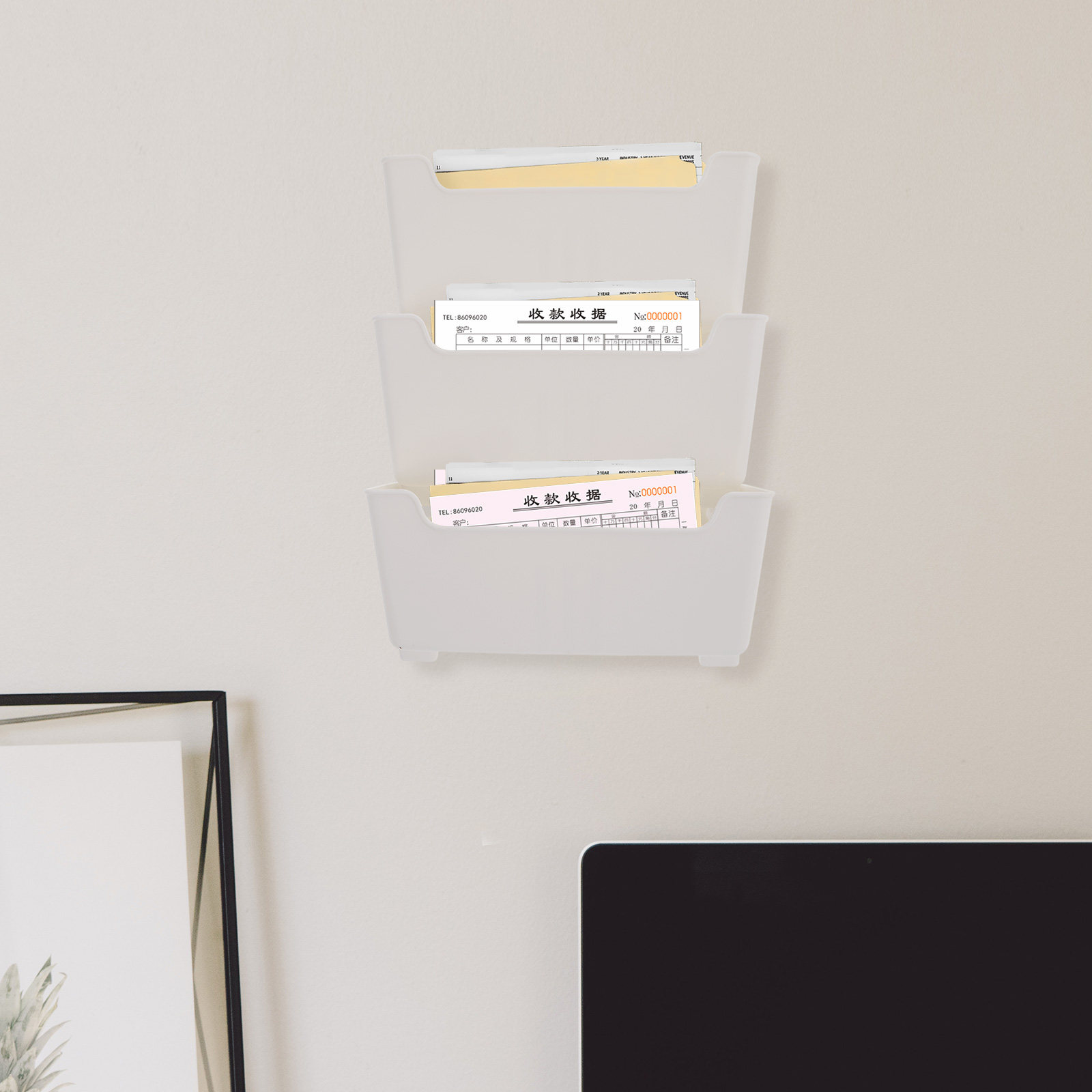 Magazine Holder Rack - 1 set transparante wandorganizer van kunststof,