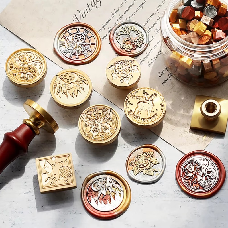 9 waszegels + 1 handvat, wasze - Wax Seal Stamp Set recensie en prijs