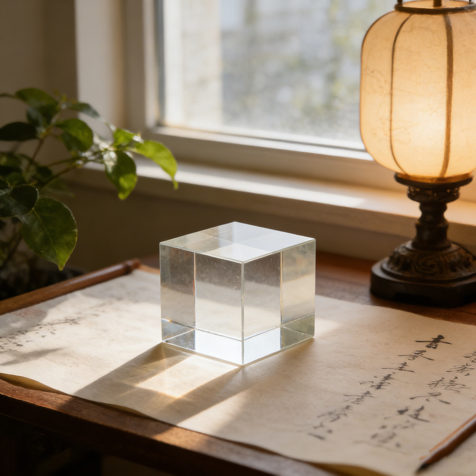 Vierkant, helder kristallen pa - Paper Weight Crystal recensie en prijs